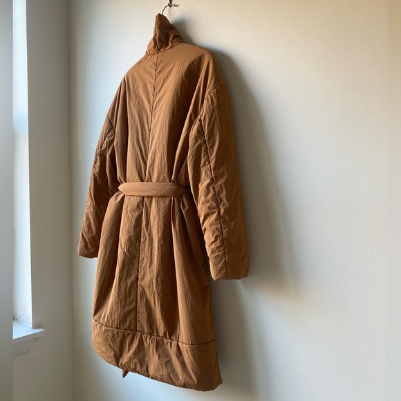 kimono cocoon duvet wrap coat oversized puffer jacket robe belted belt pumpkin s - Picture 6 of 10